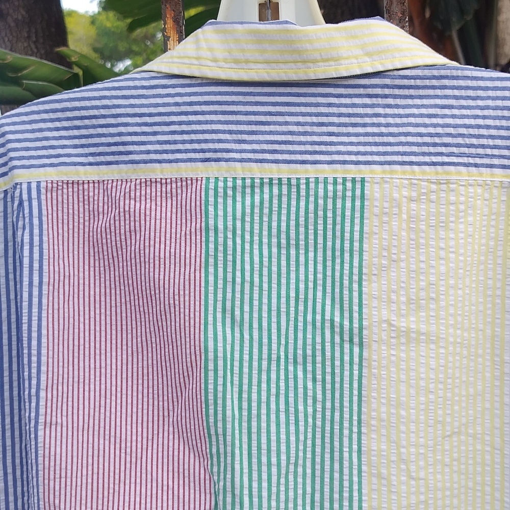 Paul Ralph Lauren Blue Label Men's Seersucker Cotton Shirt XL - Picture 6 of 6